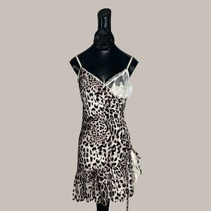 NWT E&I The Label Leopard Print Spaghetti Strap Dress